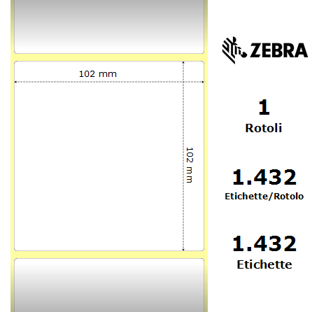 880350-101/S - Etichette Zebra  Z-Ultimate 3000T White Poliestere