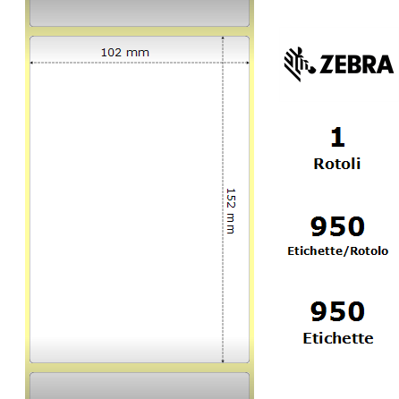 66088/S - Etichette Zebra  8000T All Temp Carta