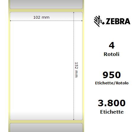 66088 - Etichette Zebra  8000T All Temp Carta