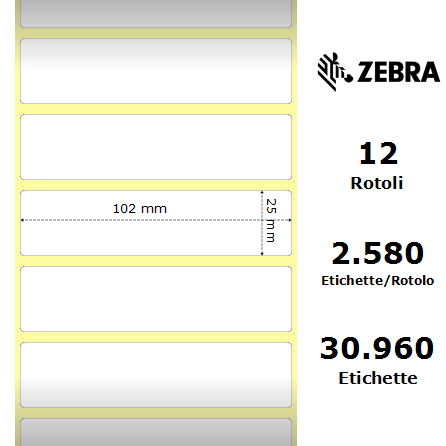 800274-105* - Etichette Zebra  Z-Select 2000T Carta