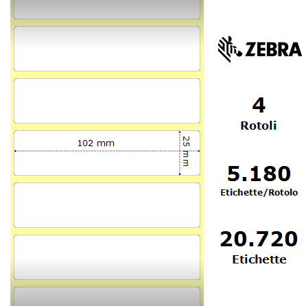 880350-025 - Etichette Zebra  Z-Ultimate 3000T White Poliestere