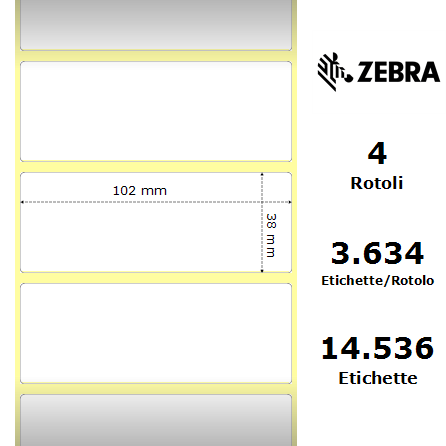 880134-038 - Etichette Zebra  Z-Select 2000T Carta