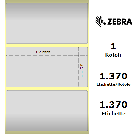 880283-050D/S - Etichette Zebra Argento Z-Ultimate 3000T Silver