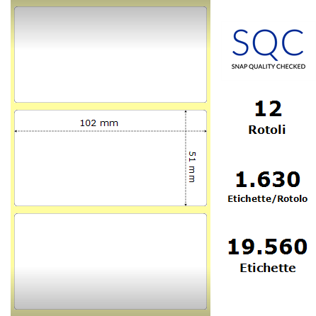 TT102051-RWPC-25/127 - Etichette SQC  S-DESK-PT Carta