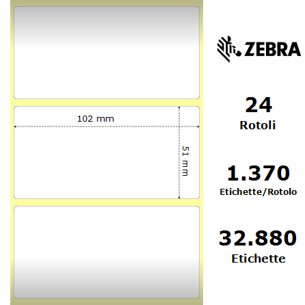 880191-050D - Etichette Zebra  Z-Perform 1000D Carta