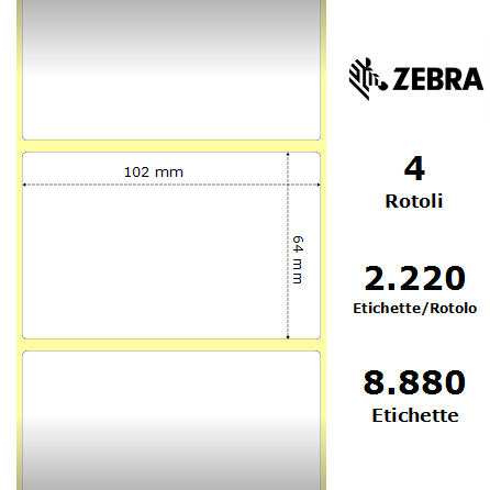 76059 - Etichette Zebra  Z-Select 2000T Carta