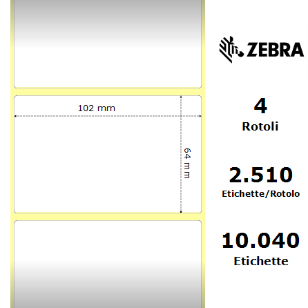 3002654 - Etichette Zebra  Z-Perform 1000D Carta