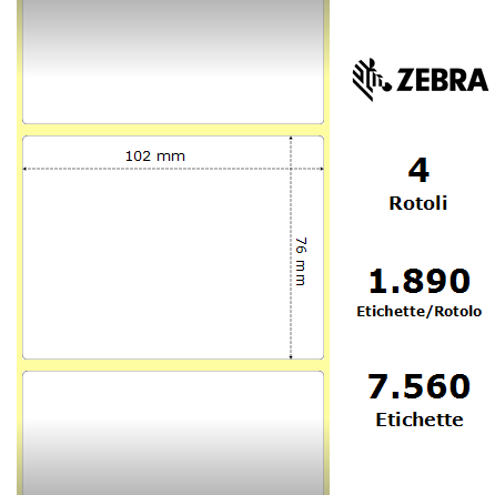 880170-076 - Etichette Zebra  Z-Select 2000D Carta