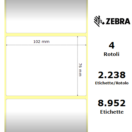 3006326* - Etichette Zebra  Z-Select 2000T Carta