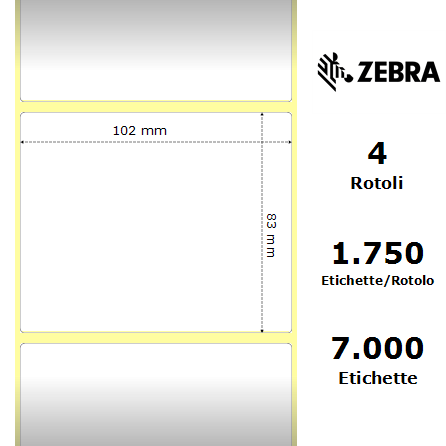 880026-082 - Etichette Zebra  Z-Perform 1000T Carta