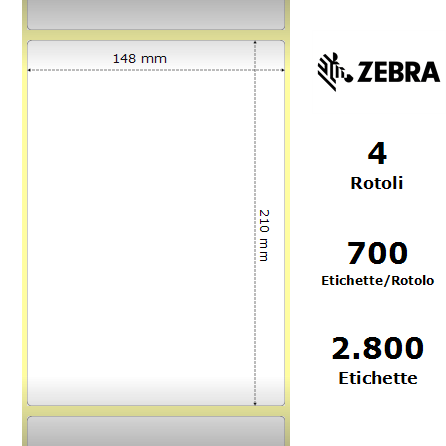 76089 - Etichette Zebra  Z-Select 2000T Carta