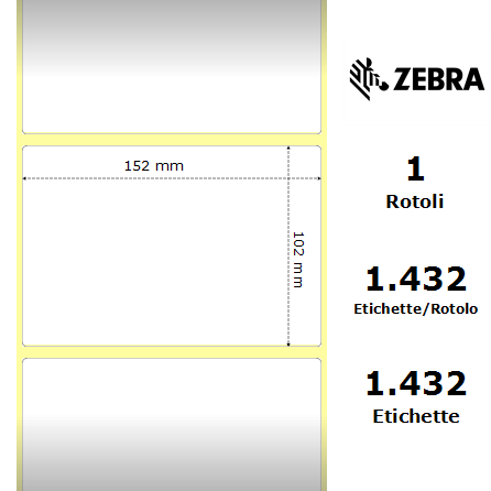 880358-101/S - Etichette Zebra  Z-Ultimate 3000T White Poliestere