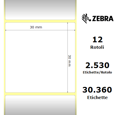 3012362-T - Etichette Zebra  Z-Ultimate 3000T White Poliestere