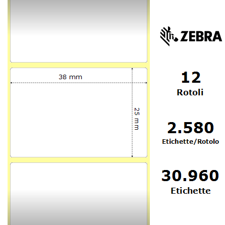 800261-107* - Etichette Zebra  Z-Select 2000D Removable Carta