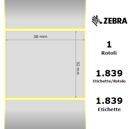 3013728 - Etichette Zebra Argento 8000T Void Matte Poliestere