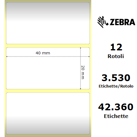 3002041 - Etichette Zebra  Z-Ultimate 3000T White Poliestere