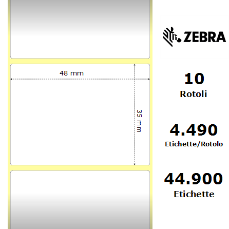 3002866 - Etichette Zebra  Z-Perform 1000T Carta