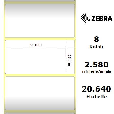 3007201-T* - Etichette Zebra  Z-Select 2000T Carta