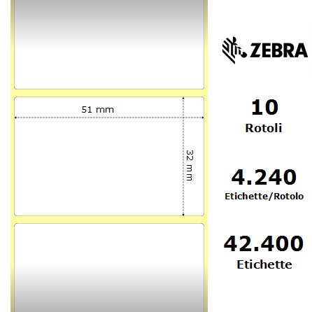 880118-031 - Etichette Zebra  Z-Select 2000T Carta