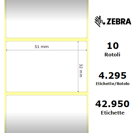 76013 - Etichette Zebra  Z-Ultimate 3000T White Poliestere