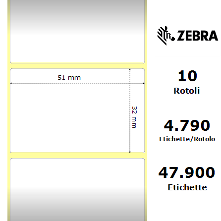 3004861-T - Etichette Zebra  Z-Perform 1000D Carta