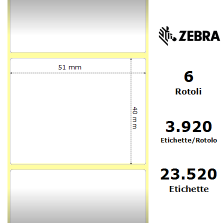 3002956 - Etichette Zebra  Z-Perform 1000T Carta