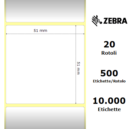 3006404-T* - Etichette Zebra  PolyPro 4000D Polipropilene