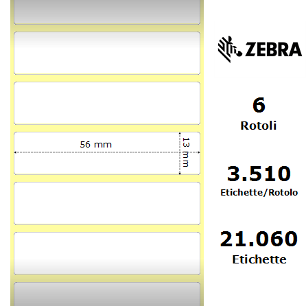10010065 - Etichette Zebra  8000D Jewelry Polipropilene