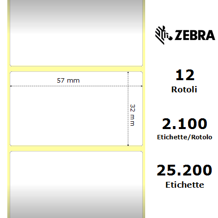 800262-127* - Etichette Zebra  Z-Select 2000D Removable Carta