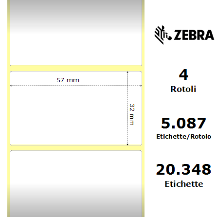 3006324* - Etichette Zebra  Z-Select 2000T Carta