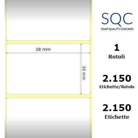 TT058035-PWPU-25/127 - Etichette SQC  S-DESK-PT Carta