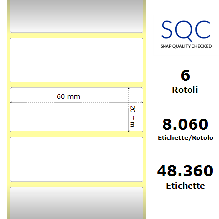 TT060020-PWPU-76/200-48360 - Etichette SQC  S-HARD-PT Carta