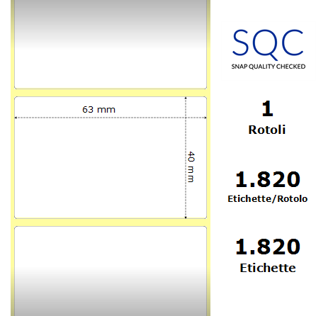 DT063040-PWPC-25/127 - Etichette SQC  S-DESK-PD Carta