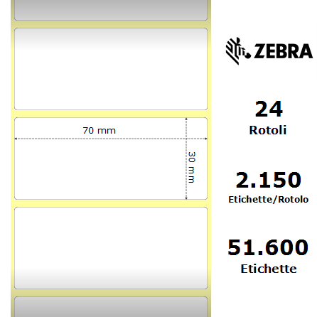 3007420-T - Etichette Zebra  Z-Perform 1000T Removable Carta