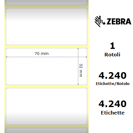 76054/S - Etichette Zebra  Z-Select 2000T Carta