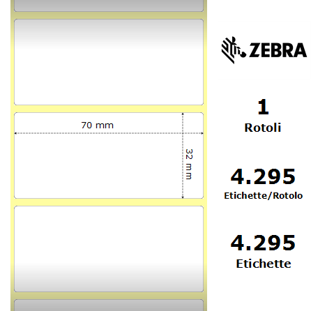 76014/S - Etichette Zebra  Z-Ultimate 3000T White Poliestere