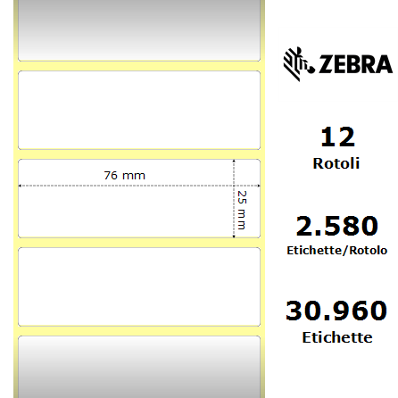 800273-105* - Etichette Zebra  Z-Select 2000T Carta