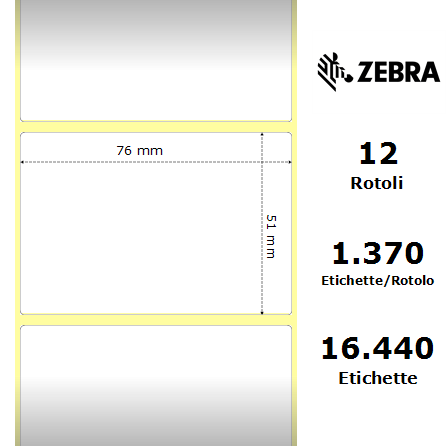 800273-205* - Etichette Zebra  Z-Select 2000T Carta