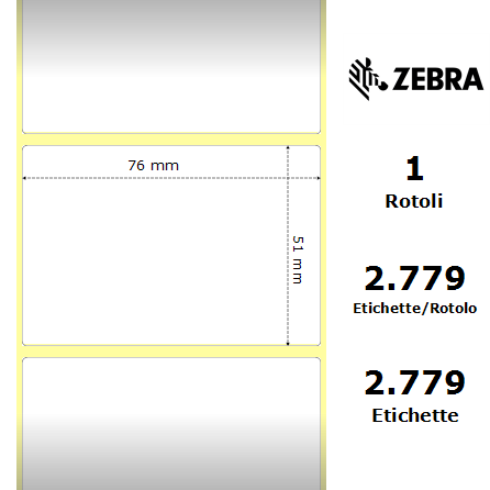 76536/S - Etichette Zebra  Z-Ultimate 3000T White Poliestere