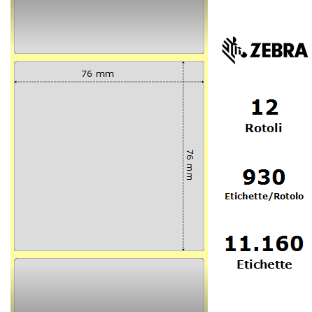 880277-076D - Etichette Zebra Argento Z-Ultimate 3000T Silver