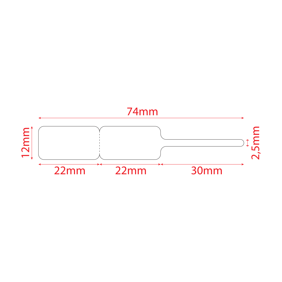 TT074012-PWPPG-25/102DX-BM - Etichette SQC  S-JEWELRY Polipropilene