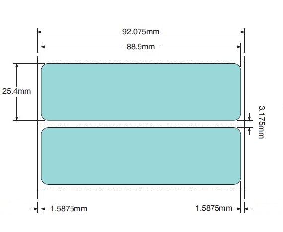 3017770 - Etichette Zebra Azzurro (Pantone 324) Carta